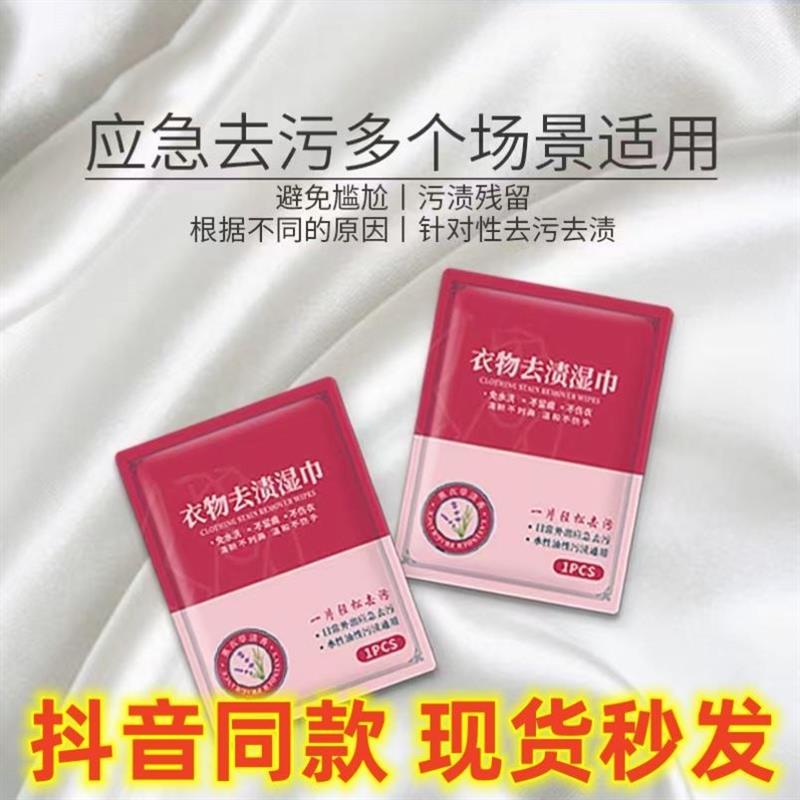 倩挥衣物去渍湿巾外出应急去污去油渍便携衣物鞋子免水洗不留痕