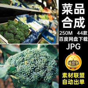 44款美食高清打印喷绘菜品西兰花菜谱绿菜花合成素材设计JPG