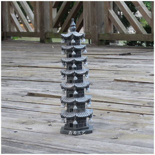 石雕七层宝塔塔雕刻石灯塔装饰摆设石塔假山造景六角塔