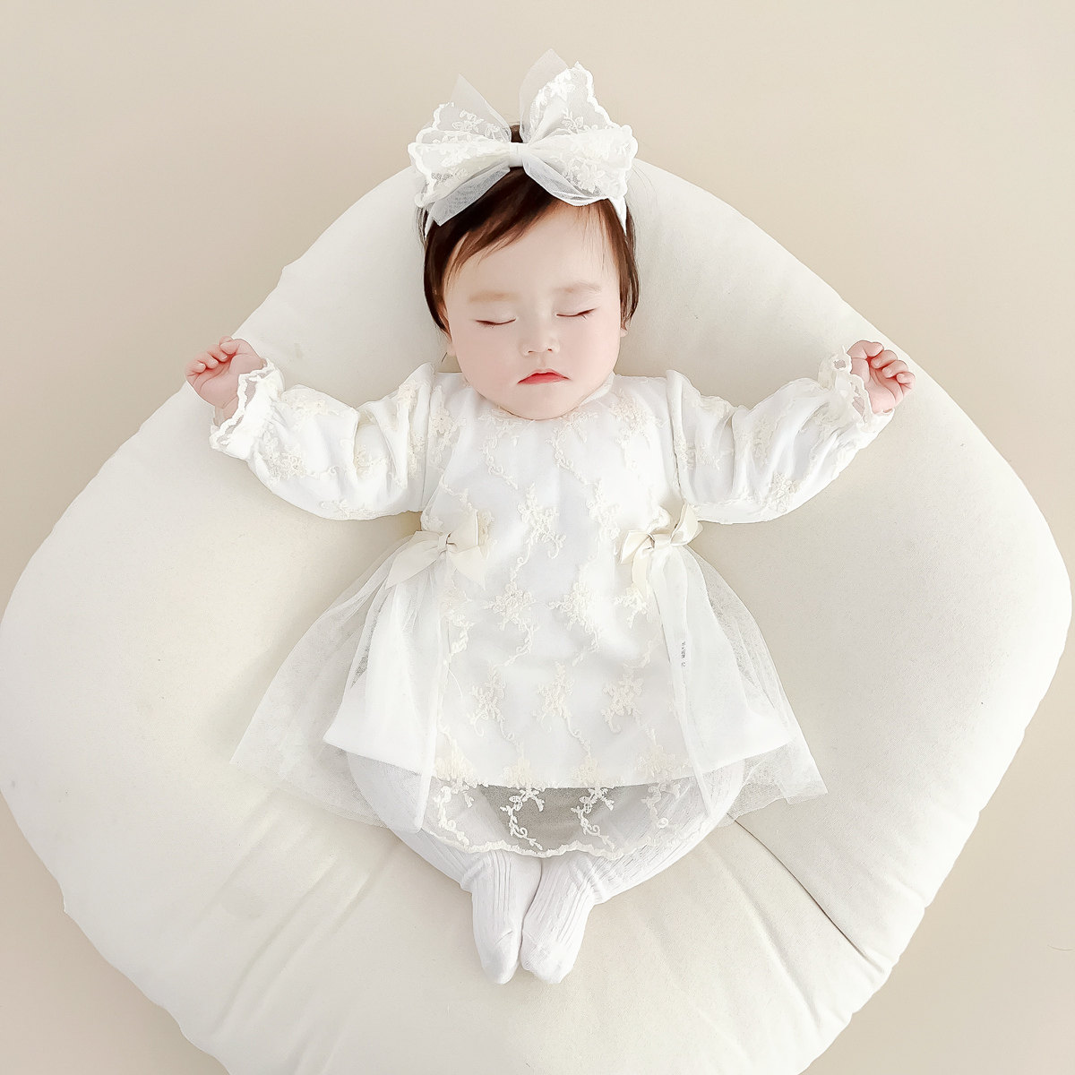 婴儿秋冬连衣裙洋气公主裙女宝网红周岁礼服百天满月裙子加绒春装