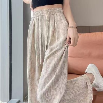 气质独特裤子女夏季宽松bf慵懒风2025新款百搭洋气直筒休闲阔腿裤