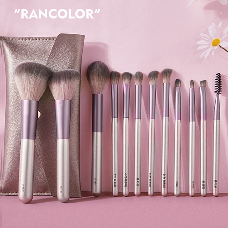 Rancolor12支新手化妆刷套装便携化妆刷散粉腮红唇刷遮瑕眼影刷子