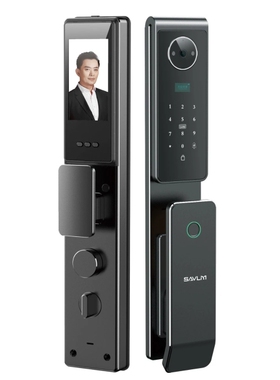 萨莱明极氪01全自动实时猫眼抓拍密码锁家用防盗智能锁3D人脸识别