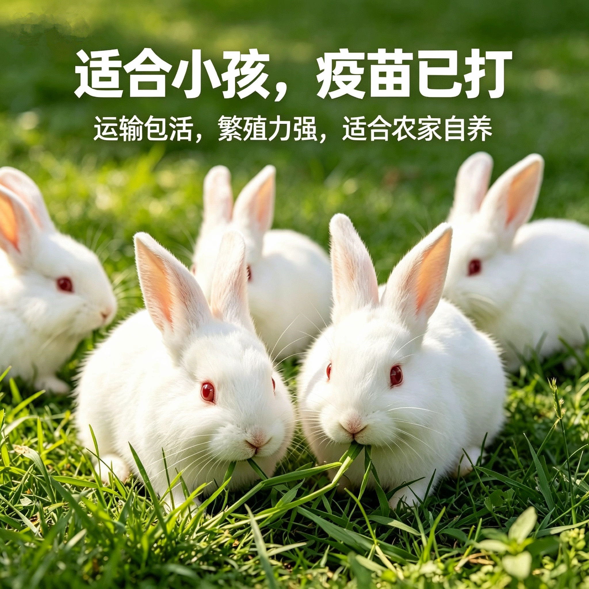 兔子活物小白兔子活苗肉兔种兔活体幼兔宠物幼崽一对公母家养好活
