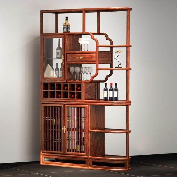 实木中式客厅靠墙隔断储物柜展示柜置物柜红木家具鸡翅木玻璃酒柜,住宅家具,门厅/玄关柜/玄关架,淘宝优惠券,粉丝福利购,淘宝优惠卷