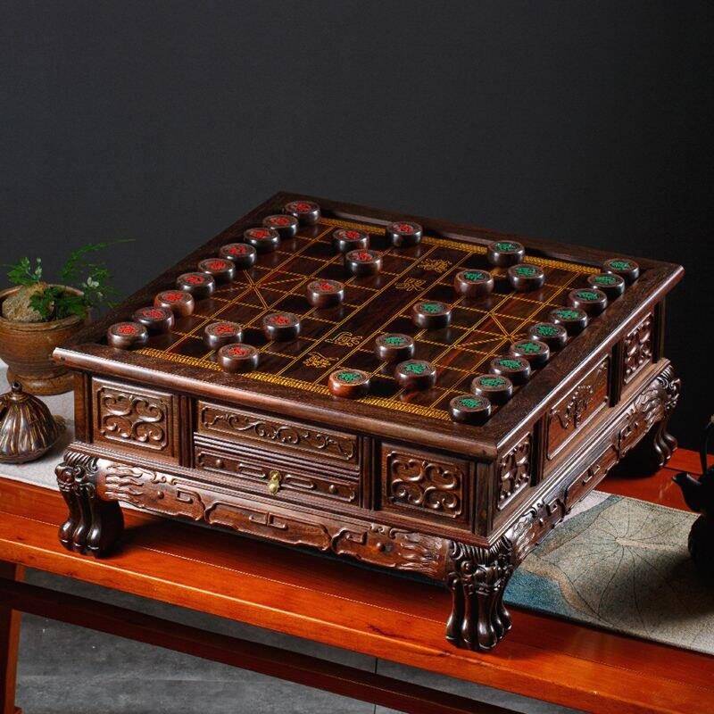大红酸枝木多功能三用棋盘中国象棋围棋中式覆古红木棋盘茶几茶桌