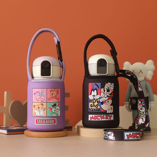 户外时尚GERM带温度显示的保温杯使用的手提斜跨保护套卡通杯套