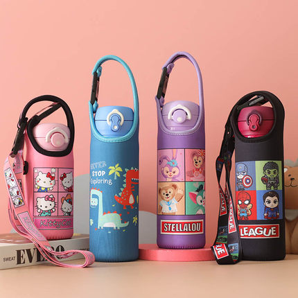 卡通可爱杯套适直径6.5或7保温杯350 400 500 600手提斜挎保护套