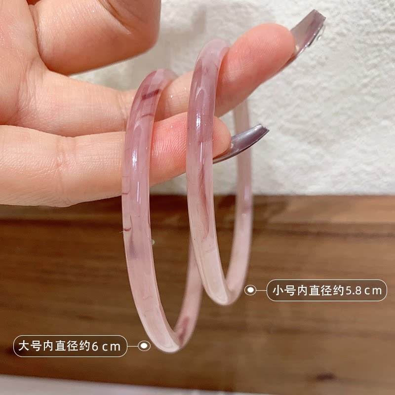 非金属玻璃手镯【倾心】古风粉紫渐变镯子女手镯小众简约百搭少女