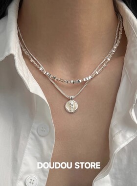 滴油花朵双层玫瑰花项链