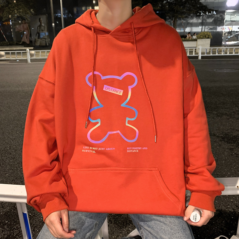 ！港风七彩反光卫衣男大码连帽宽松夜光秋季外套WY203P45,男装卫衣,电商B220