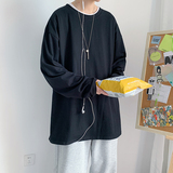 大货！秋季男士纯色长袖T恤港风大码体恤纯棉打底衫TX01P20，男装T恤，电商B220