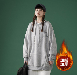 中性风！冬加绒加厚七彩反光卫衣独角兽外套WY202P45加绒P55图片