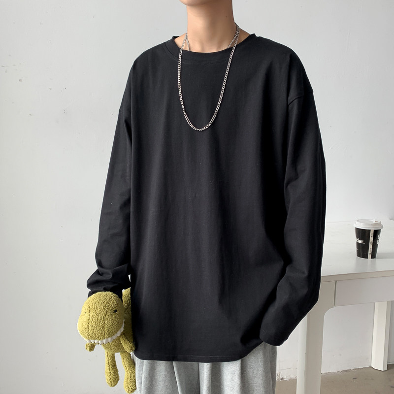 大货！纯棉20新款情侣纯色长袖T恤男女士打底衫体恤B220-TX01P20图片