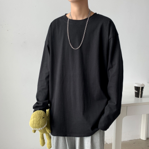 大货！纯棉20新款情侣纯色长袖T恤男女士打底衫体恤B220-TX01P20图片