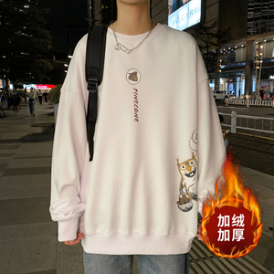 ！秋冬加绒加厚卫衣男百搭印花长袖上衣WY103薄款P28加绒P36图片
