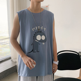 图案已注册仿款必究！男士背心无袖港风宽松印花T恤坎肩X02P20，男装背心/马甲，电商B220