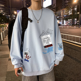 ！秋冬港风日系大码印花圆领卫衣长袖潮流学生上衣WY111P30，男装卫衣，电商B220