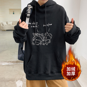 ！秋冬加绒加厚卫衣男连帽保暖上衣外套WY210薄P38加绒P48图片