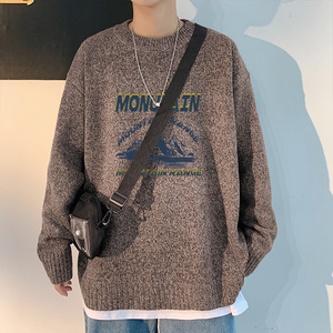！秋冬加厚品质毛衣男日系大码针织衫百搭学生上衣M216P45图片