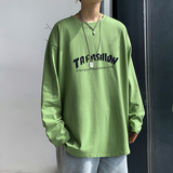 纯棉秋冬百搭字母印花长袖T恤男简约体恤打底衫T817P25，男装T恤，电商B220
