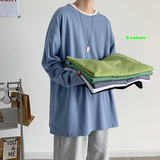 大货！秋季男士纯色长袖T恤港风大码体恤纯棉打底衫TX01P20，男装T恤，电商B220
