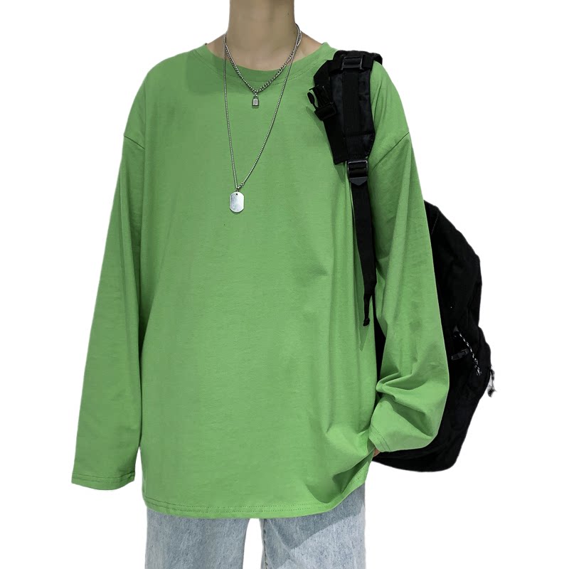 大货！纯棉20新款情侣纯色长袖T恤男女士打底衫B220-TX01P20,男装T恤,电商B220