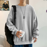 8色入！秋季纯色圆领卫衣男青少年百搭秋衣大码上衣WY100特P25，男装卫衣，电商B220