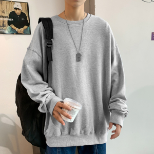 8色入！秋季纯色圆领卫衣男青少年百搭秋衣大码上衣 WY100特P25图片