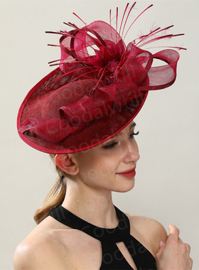 时尚派对羽毛头饰古典气质舞台演出礼帽欧美赛马会fascinator hat