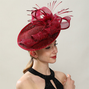 时尚派对羽毛头饰古典气质舞台演出礼帽欧美赛马会fascinator hat
