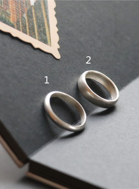 泰国闭口戒面百搭指环手工银