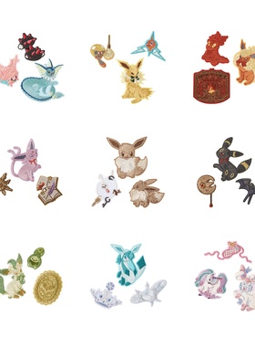 口袋妖怪 Eevee Collection 伊布家族系列 刺绣贴纸