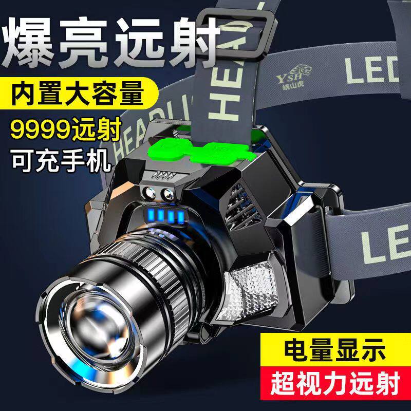 头灯超亮高续航LED夜晚可变焦