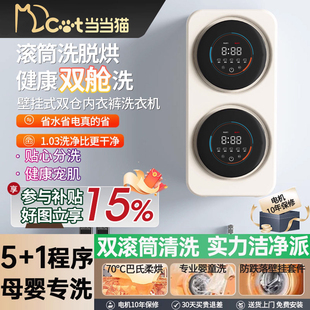 分类分区洗双舱内衣裤洗衣机壁挂式小型全自动专用洗袜子机分桶仓