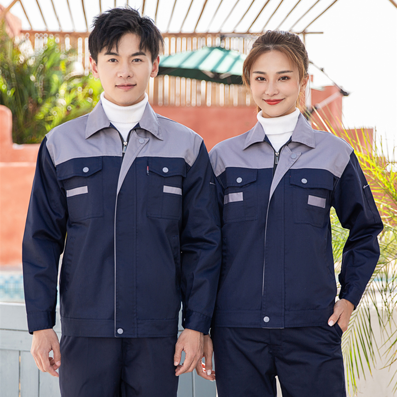 工作服套装男士定制工装工厂车间劳保服春秋汽修装修耐磨上衣绣字