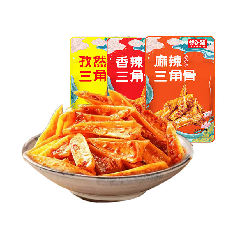 馋小赖香辣三角骨川味孜然椒麻冷吃鸡肉脆骨追剧解馋小零食