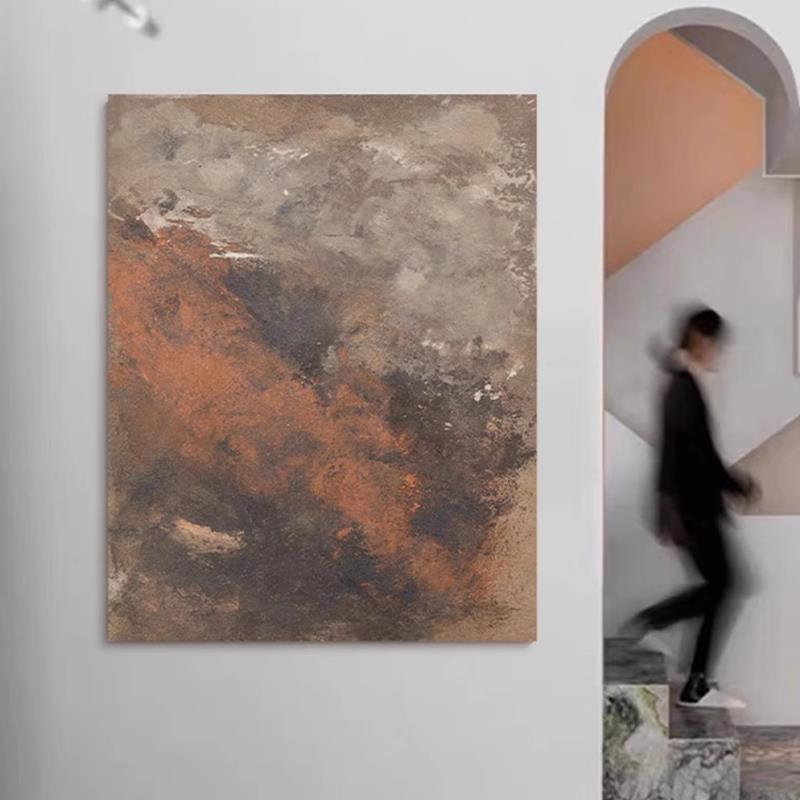 《锦绣》抽象侘寂风高级感客厅沙发背景墙装饰画复古艺术玄关挂画