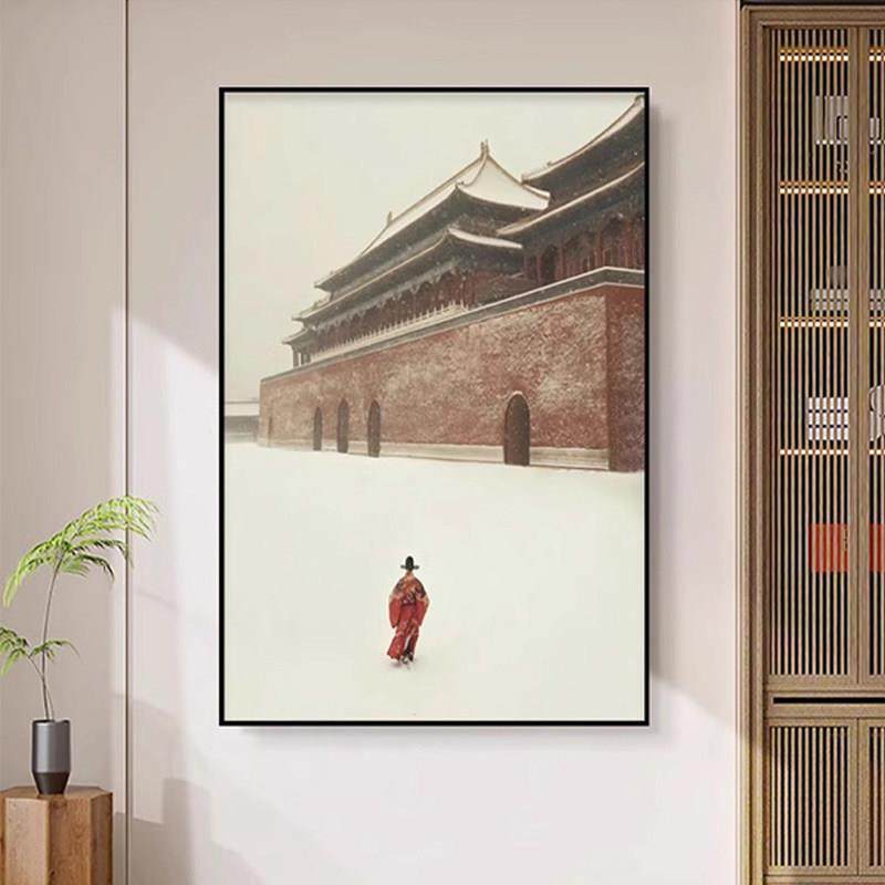 张居正雪中独行图人物风景古风书房装饰画客厅沙发背景墙新中式画,家居饰品,现代装饰画,淘宝优惠券,粉丝福利购,淘宝优惠卷