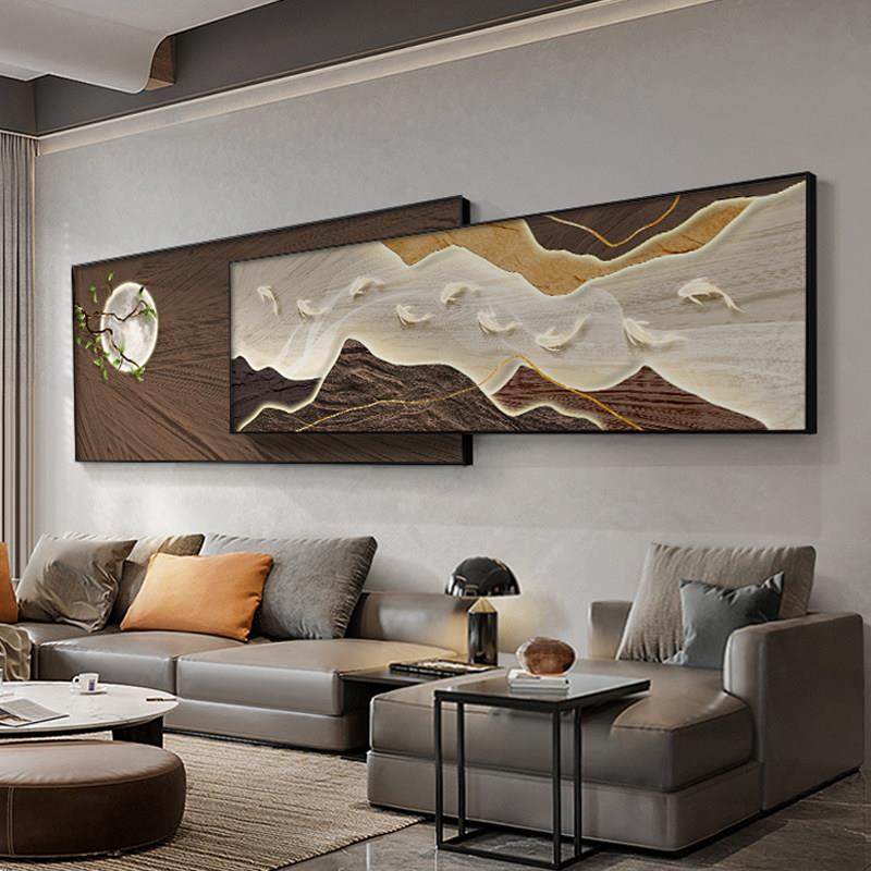 现代轻奢九鱼图客厅装饰画高档大气沙发背景墙挂画寓意好叠加壁画,家居饰品,现代装饰画,淘宝优惠券,粉丝福利购,淘宝优惠卷