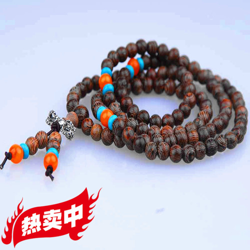 鸡翅木胡杨木圆珠108佛珠手链