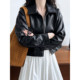 黑色皮衣外套女2026年新款 小个子机车服pu皮夹克 港风休闲翻领短款