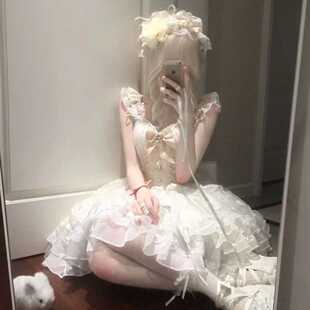 新款可爱生日公主蝴蝶结夏季精致收腰蓬蓬显瘦连衣裙短裙韩系女仙