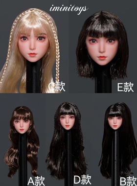现货Iminitoys 1/6女兵人M014萝莉 少女 美女头雕 适合包胶素体