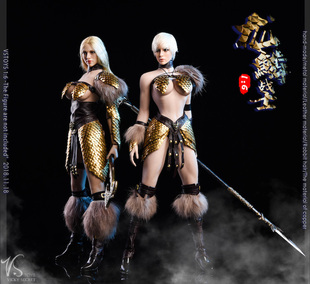 现货VSTOYS 1/6 龙鳞女战士 手工穿甲 纯铜甲片皮质兔毛不含人偶