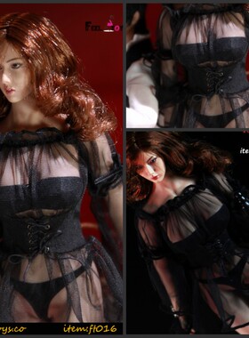 Feeltoys 1/6 1/12 FT016 喇叭袖单肩性感网眼裙 现货