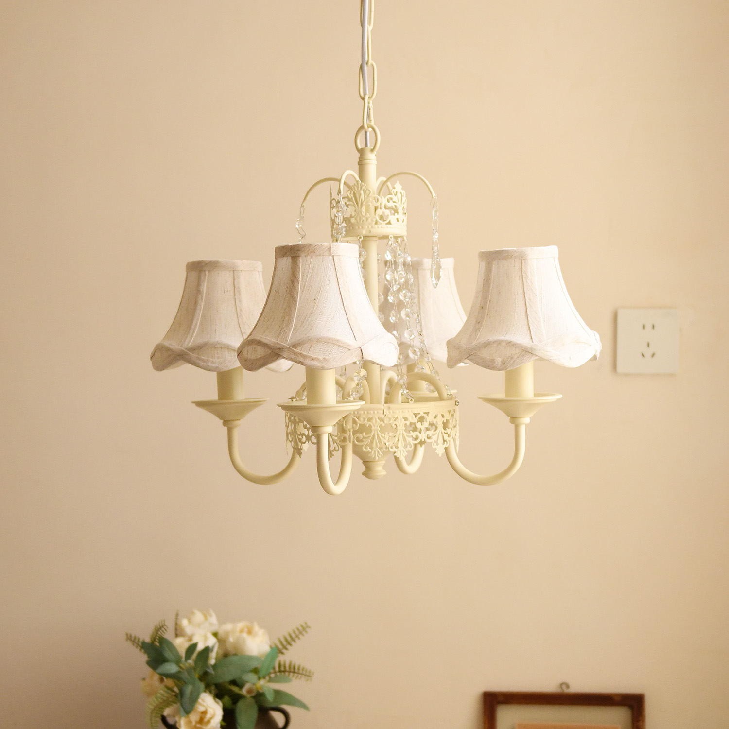 法式中古奶油风复古轻奢水晶吊灯 美式乡村中世纪华丽宫廷蜡烛灯