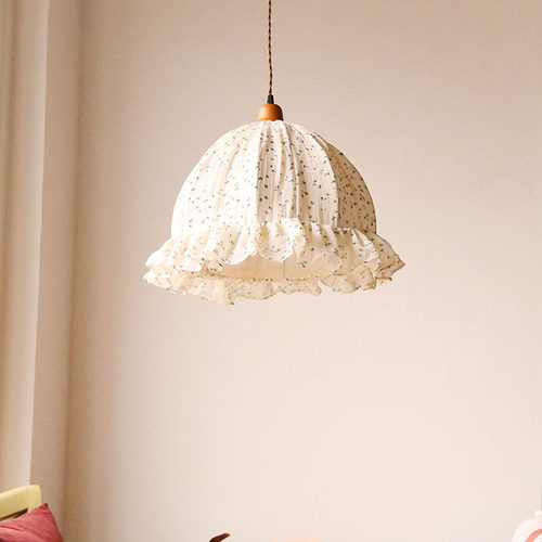 复古蕾丝布艺吊灯卧室餐厅乡村