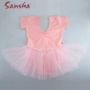 Mới Pháp Sansha Sansha Trẻ em múa ba lê TUTU Váy tay áo ngắn Dance Dress Cơ thể một mảnh Quần áo thực hành - Khiêu vũ / Thể dục nhịp điệu / Thể dục dụng cụ váy nhảy dancesport