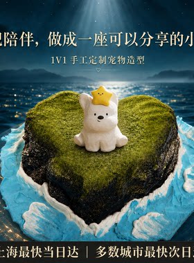 心屿爱心小岛宠物生日蛋糕猫咪狗狗通用1V1手工定制宠物造型手办